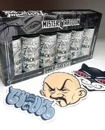 Bishop x Mister Cartoon Nocturnal Ink - Black & Grey 4oz Ink Set