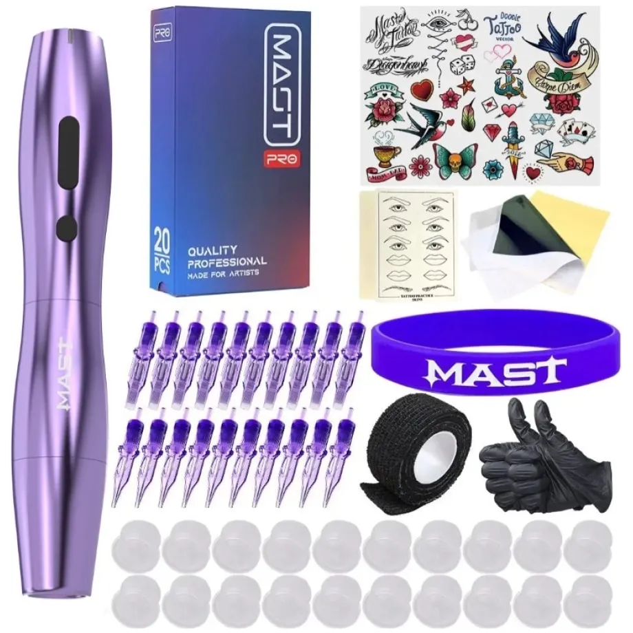 Kit de tatuaje | Paquete profesional de máquina de tatuaje inalámbrica Mast P20