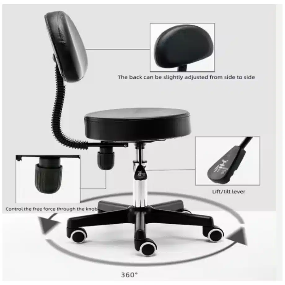 Silla redonda con ruedas