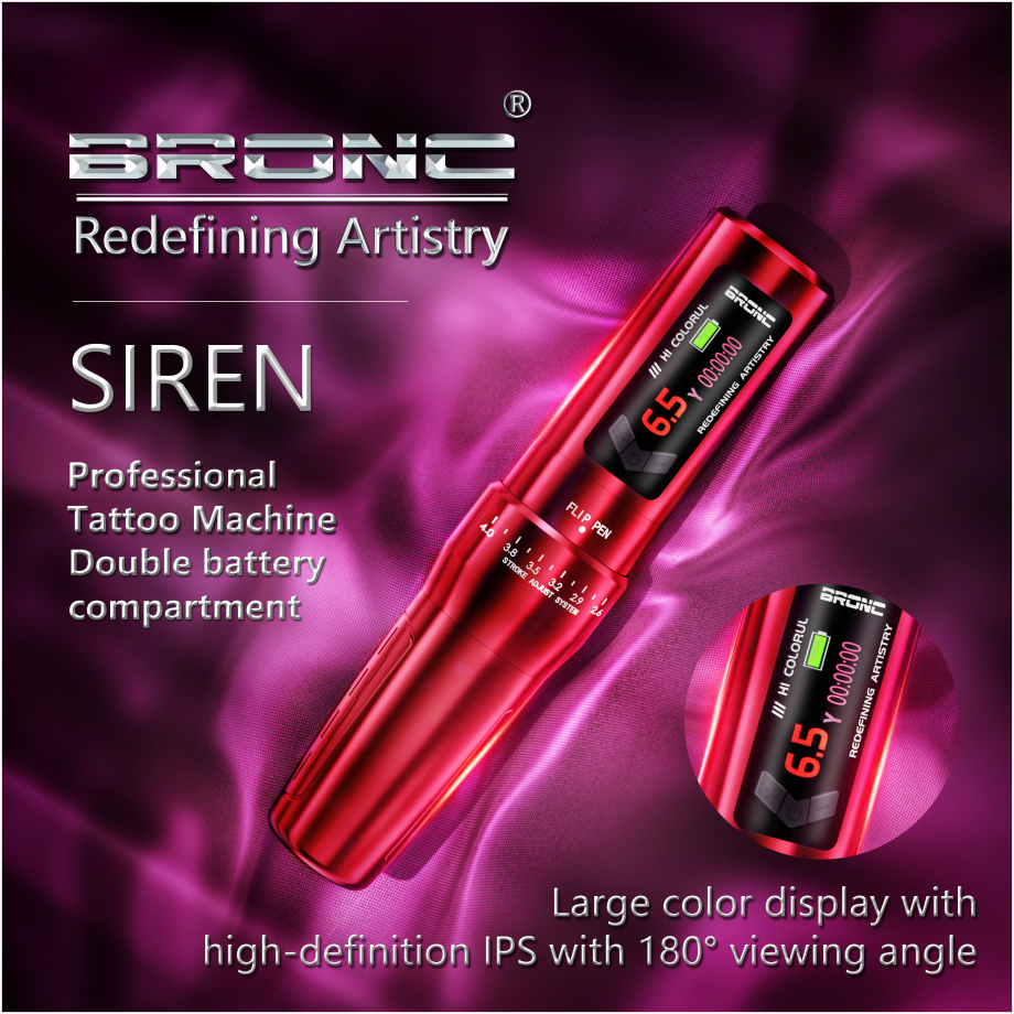Bronc SIREN Adjustable Wireless Tattoo Pen